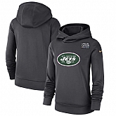 Women New York Jets Nike Crucial Catch Performance Pullover Hoodie   Anthracite